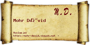 Mohr Dávid névjegykártya
