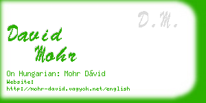 david mohr business card