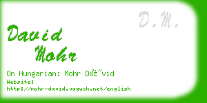 david mohr business card